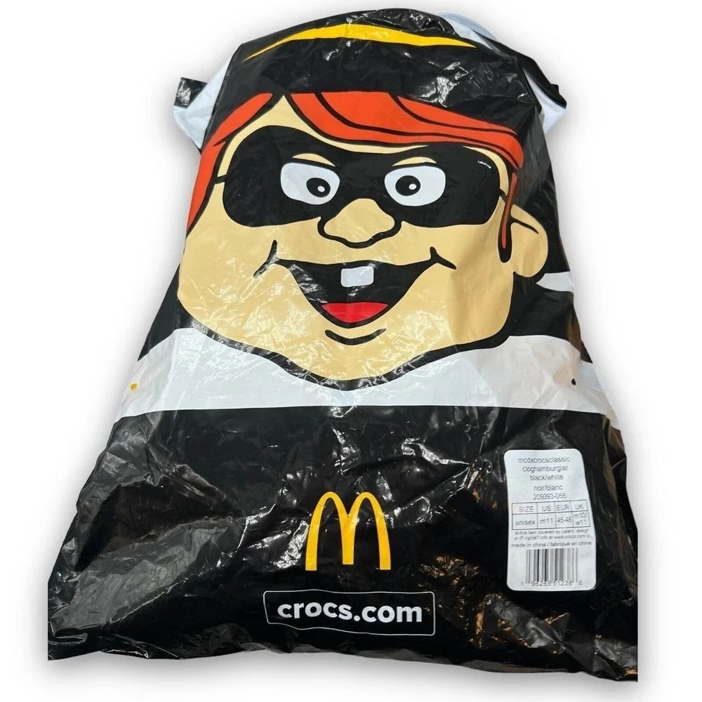 Crocs X McDonald's Hamburglar Classic‎ Clog Men's 11 Black White
